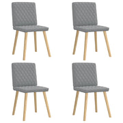 Cadeiras de jantar 4 pcs tecido cinzento-claro