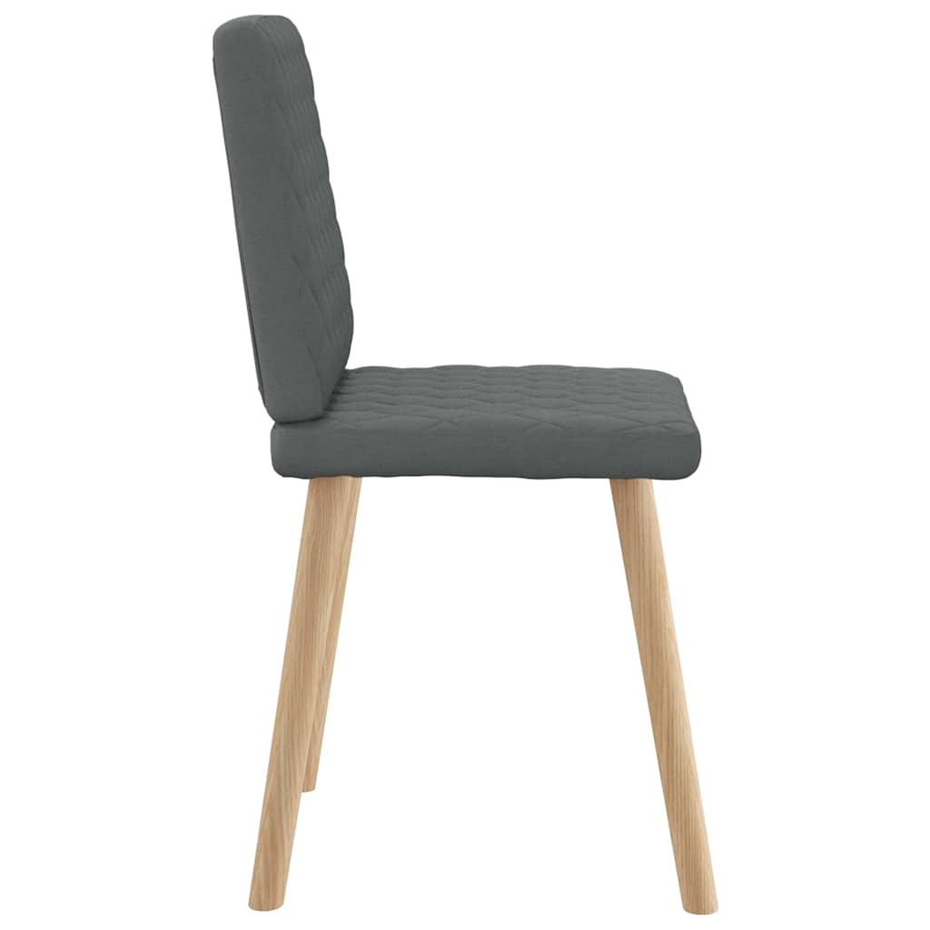 Cadeiras de jantar 4 pcs tecido cinzento-escuro