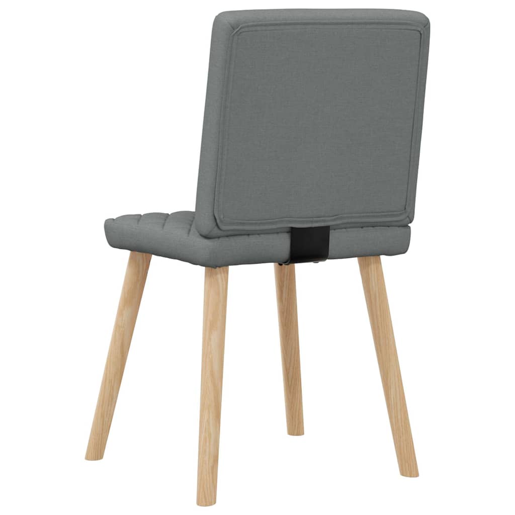 Cadeiras de jantar 4 pcs tecido cinzento-escuro