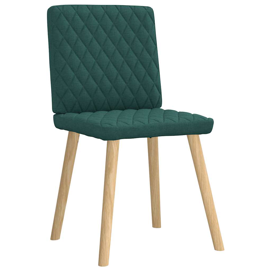 Cadeiras de jantar 4 pcs tecido verde escuro