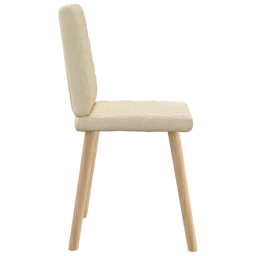 Cadeiras de jantar 4 pcs tecido cor creme