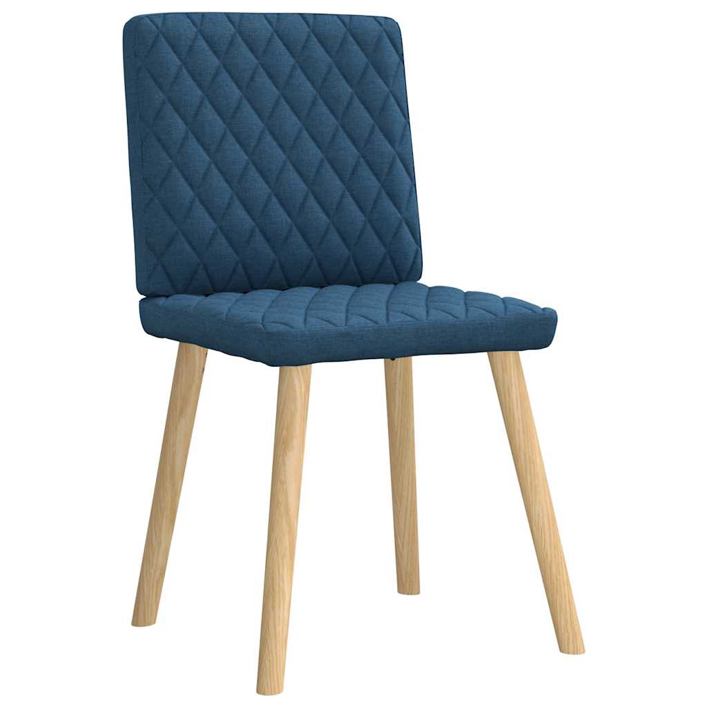 Cadeiras de jantar 4 pcs tecido azul