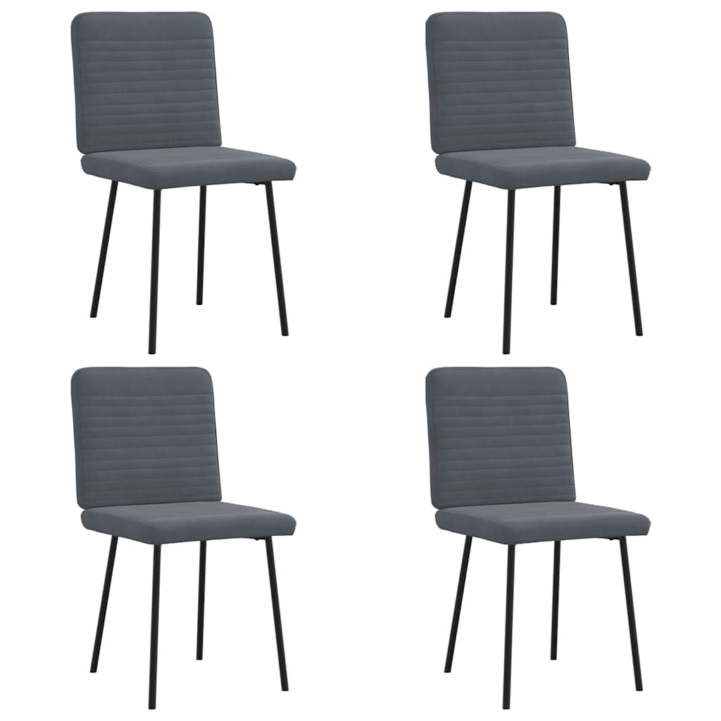 Cadeiras de jantar 4 pcs veludo cinzento-escuro