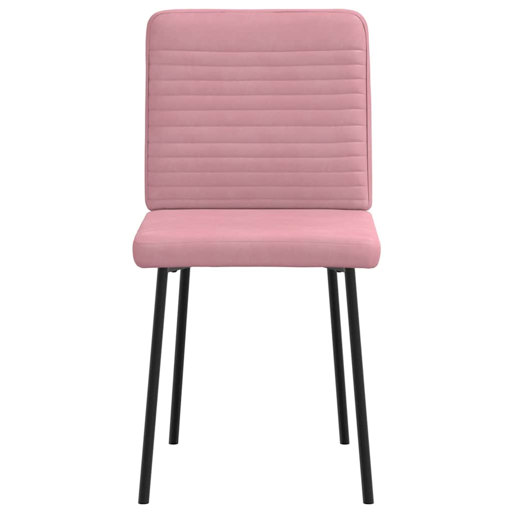 Cadeiras de jantar 4 pcs veludo rosa