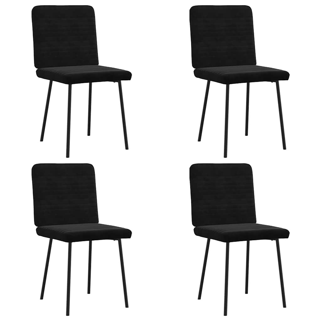 Cadeiras de jantar 4 pcs veludo preto