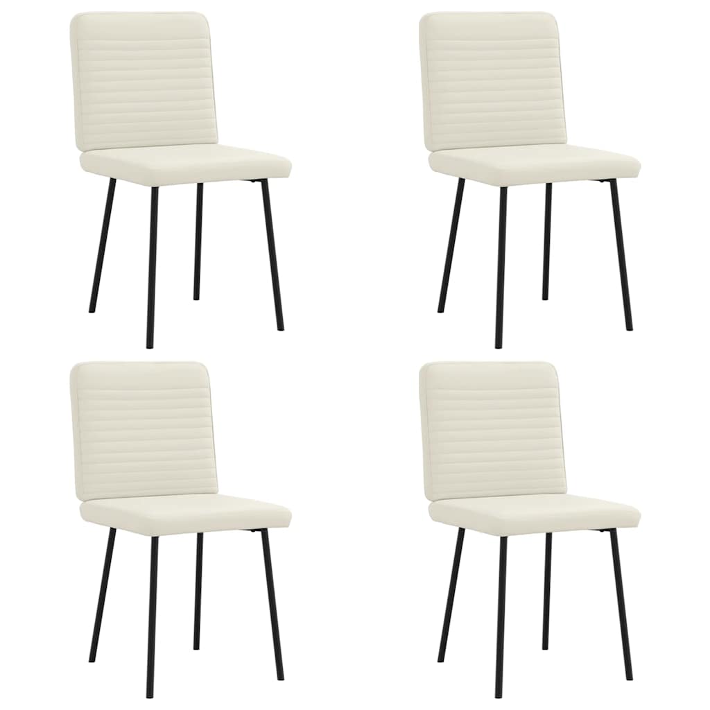 Cadeiras de jantar 4 pcs veludo cor creme