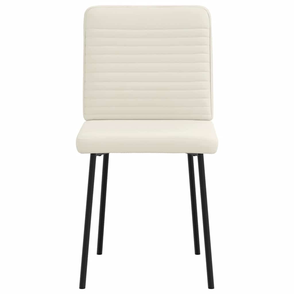 Cadeiras de jantar 4 pcs veludo cor creme