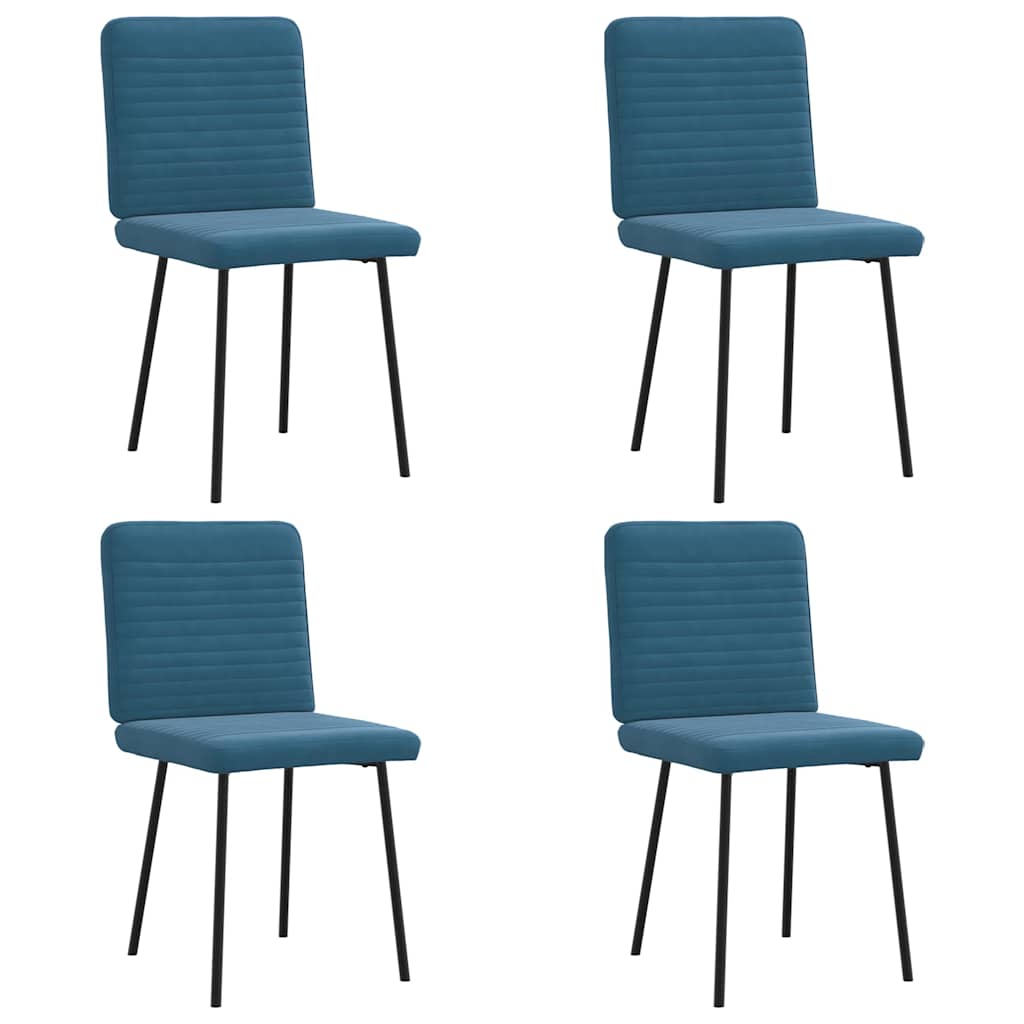Cadeiras de jantar 4 pcs veludo azul