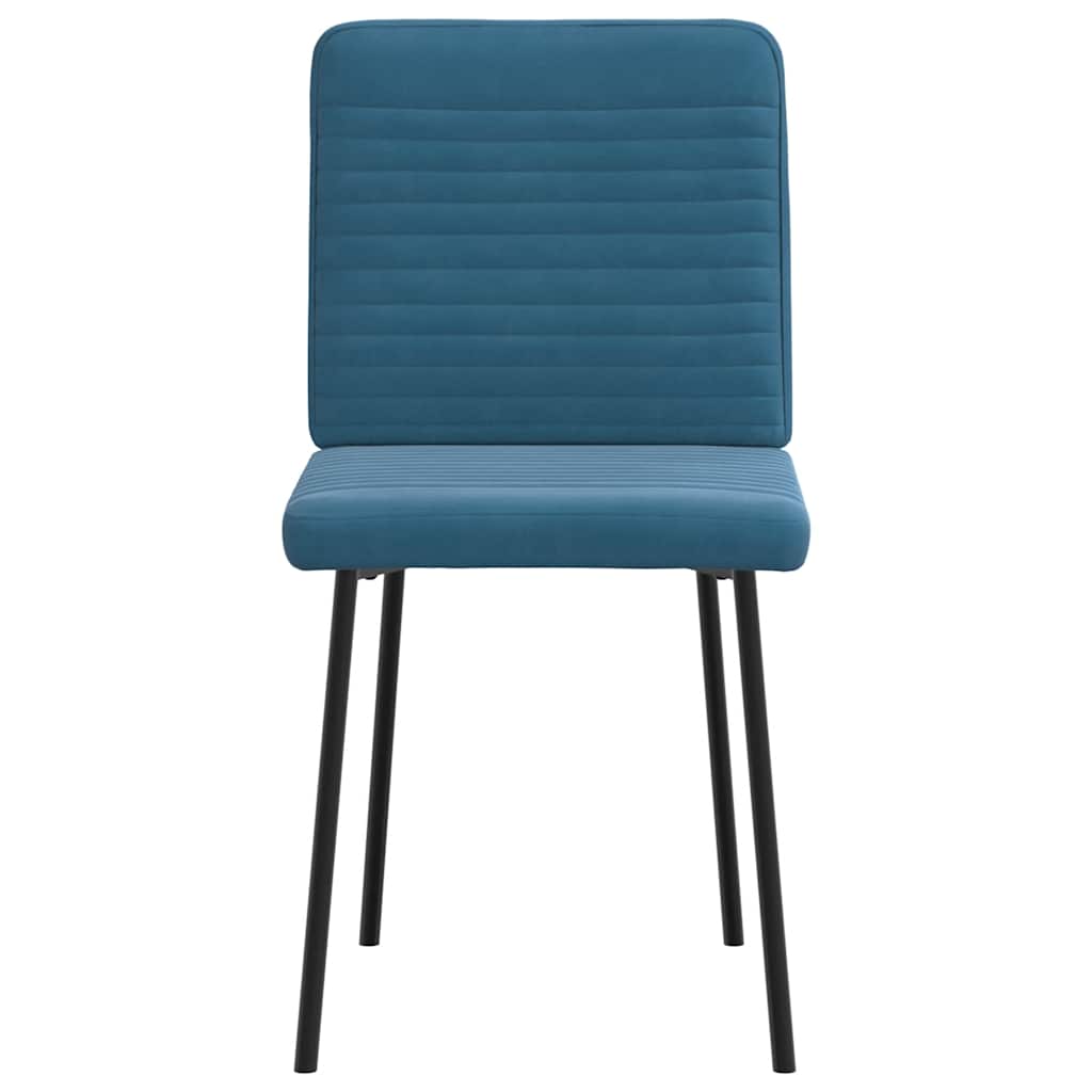 Cadeiras de jantar 4 pcs veludo azul