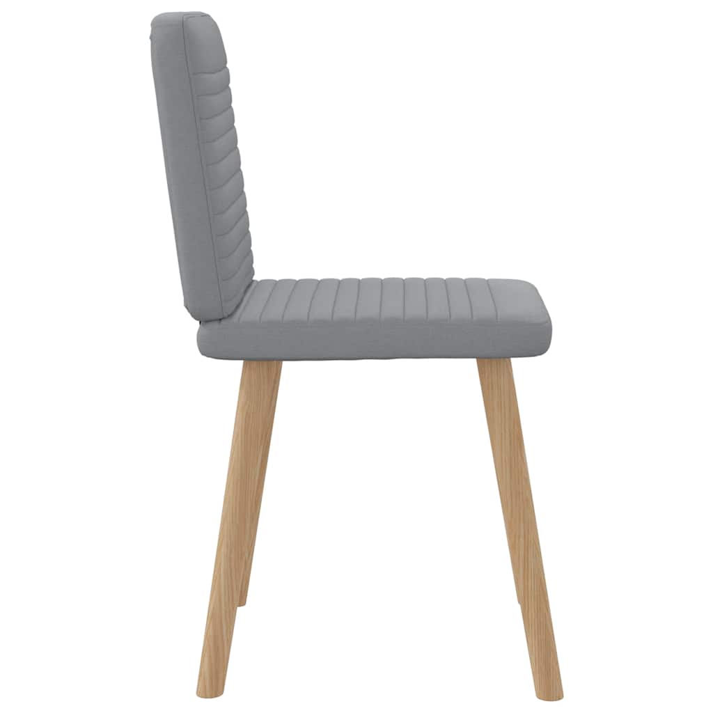 Cadeiras de jantar 4 pcs tecido cinzento-claro