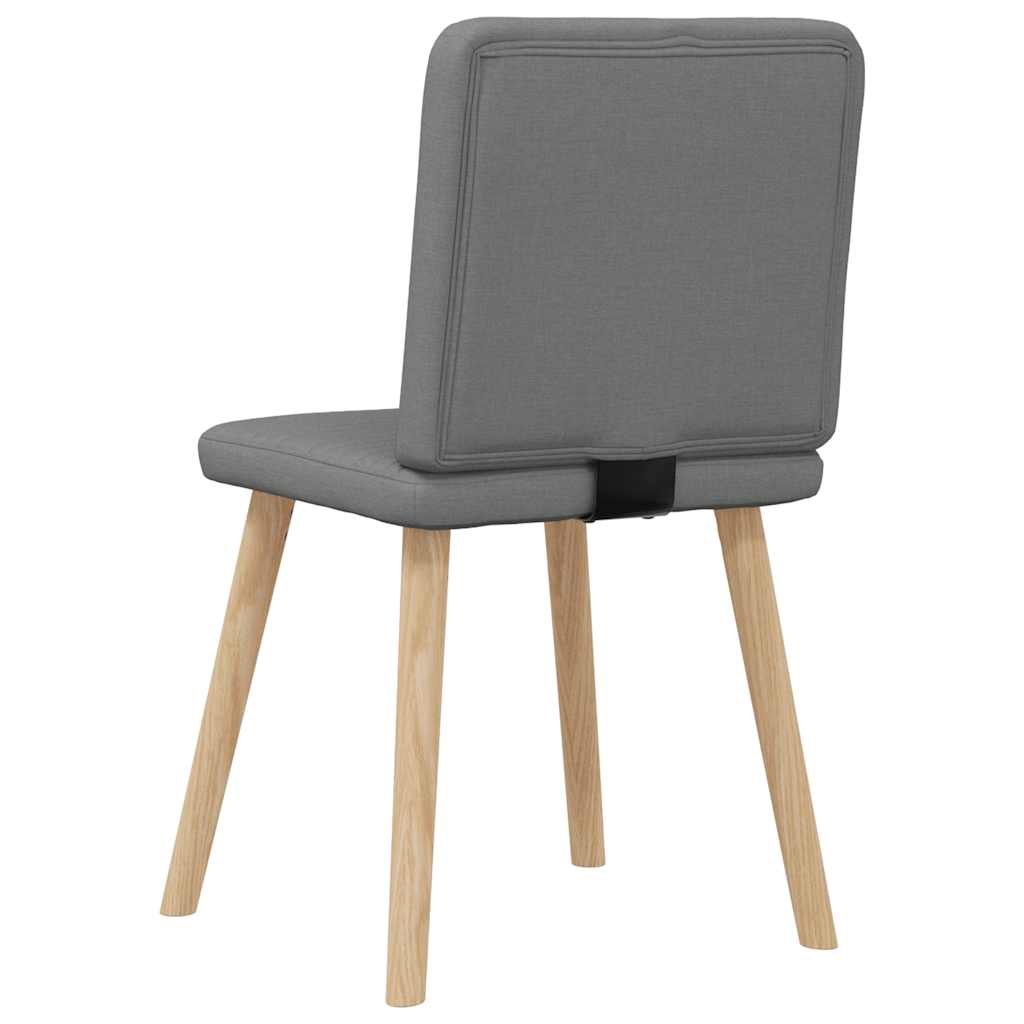 Cadeiras de jantar 4 pcs tecido cinzento-escuro
