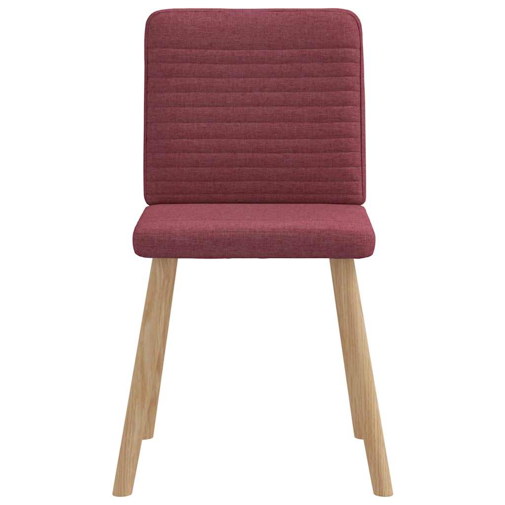 Cadeiras de jantar 4 pcs tecido vermelho tinto