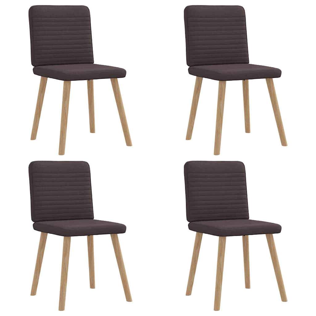Cadeiras de jantar 4 pcs tecido castanho-escuro