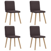 Cadeiras de jantar 4 pcs tecido castanho-escuro