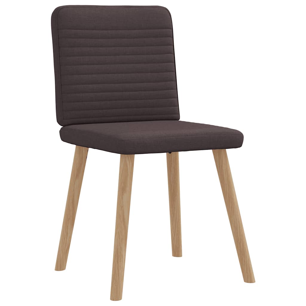 Cadeiras de jantar 4 pcs tecido castanho-escuro