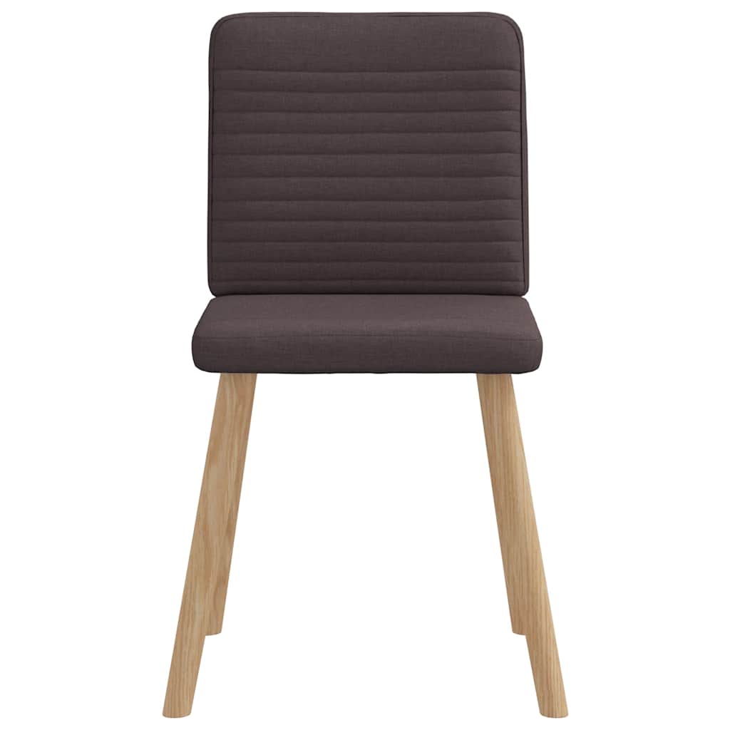 Cadeiras de jantar 4 pcs tecido castanho-escuro