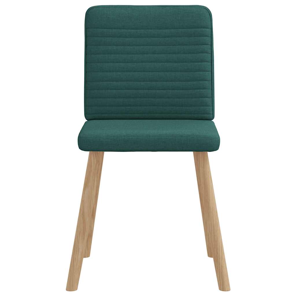 Cadeiras de jantar 4 pcs tecido verde escuro