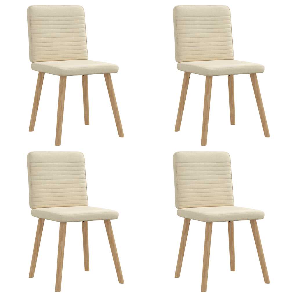 Cadeiras de jantar 4 pcs tecido cor creme