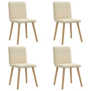 Cadeiras de jantar 4 pcs tecido cor creme