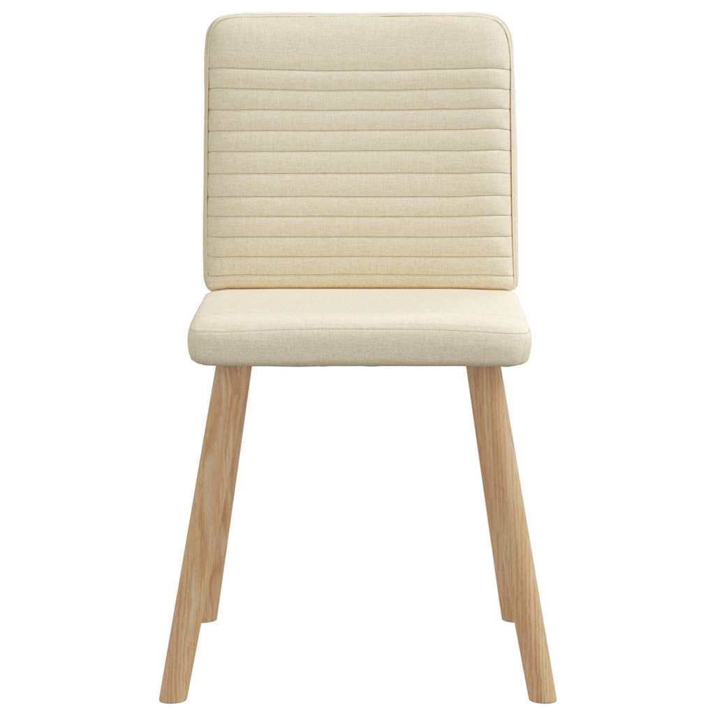 Cadeiras de jantar 4 pcs tecido cor creme