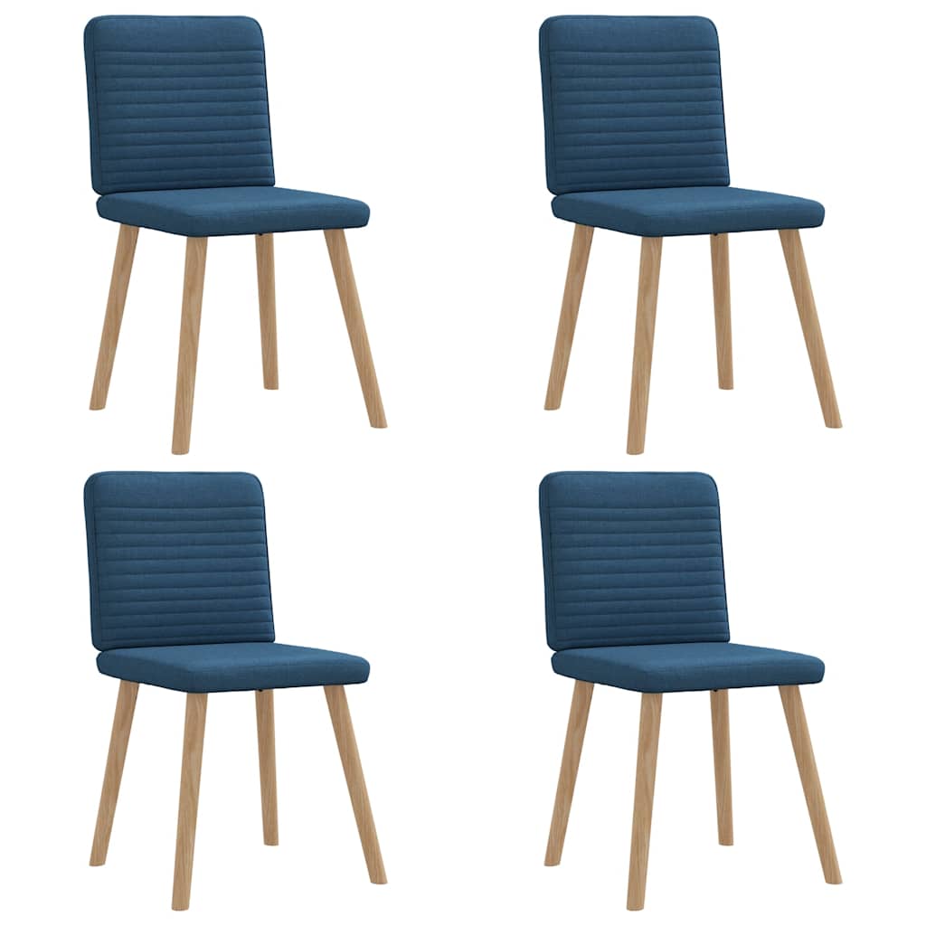 Cadeiras de jantar 4 pcs tecido azul