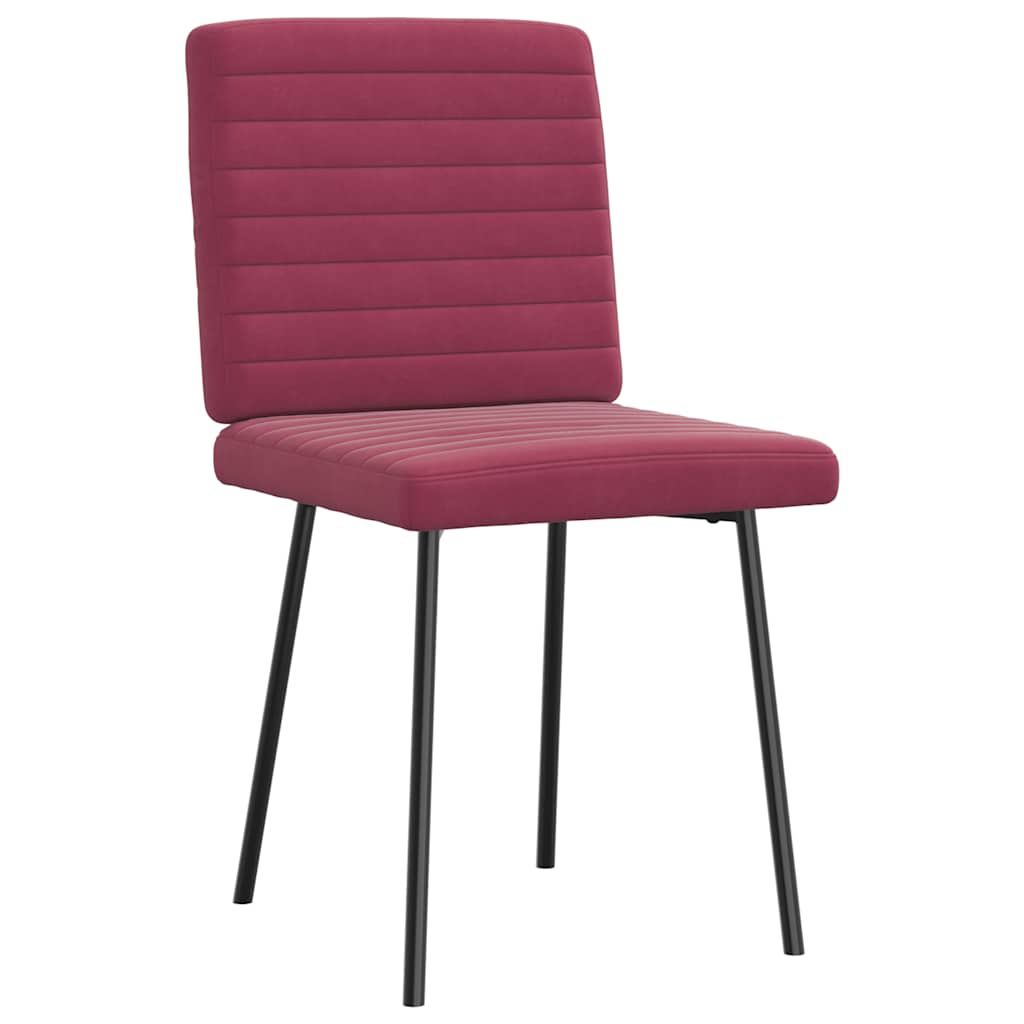 Cadeiras de jantar 4 pcs veludo vermelho tinto