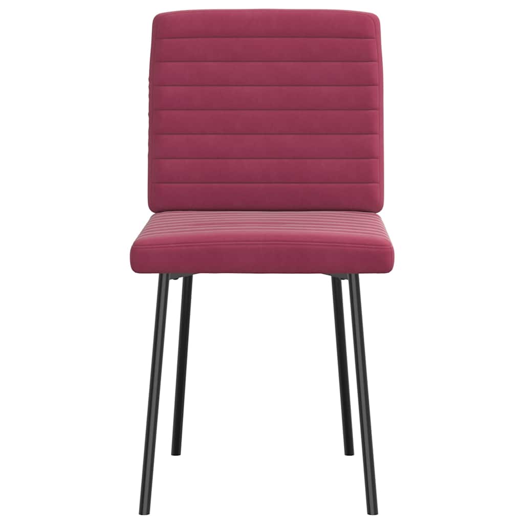 Cadeiras de jantar 4 pcs veludo vermelho tinto