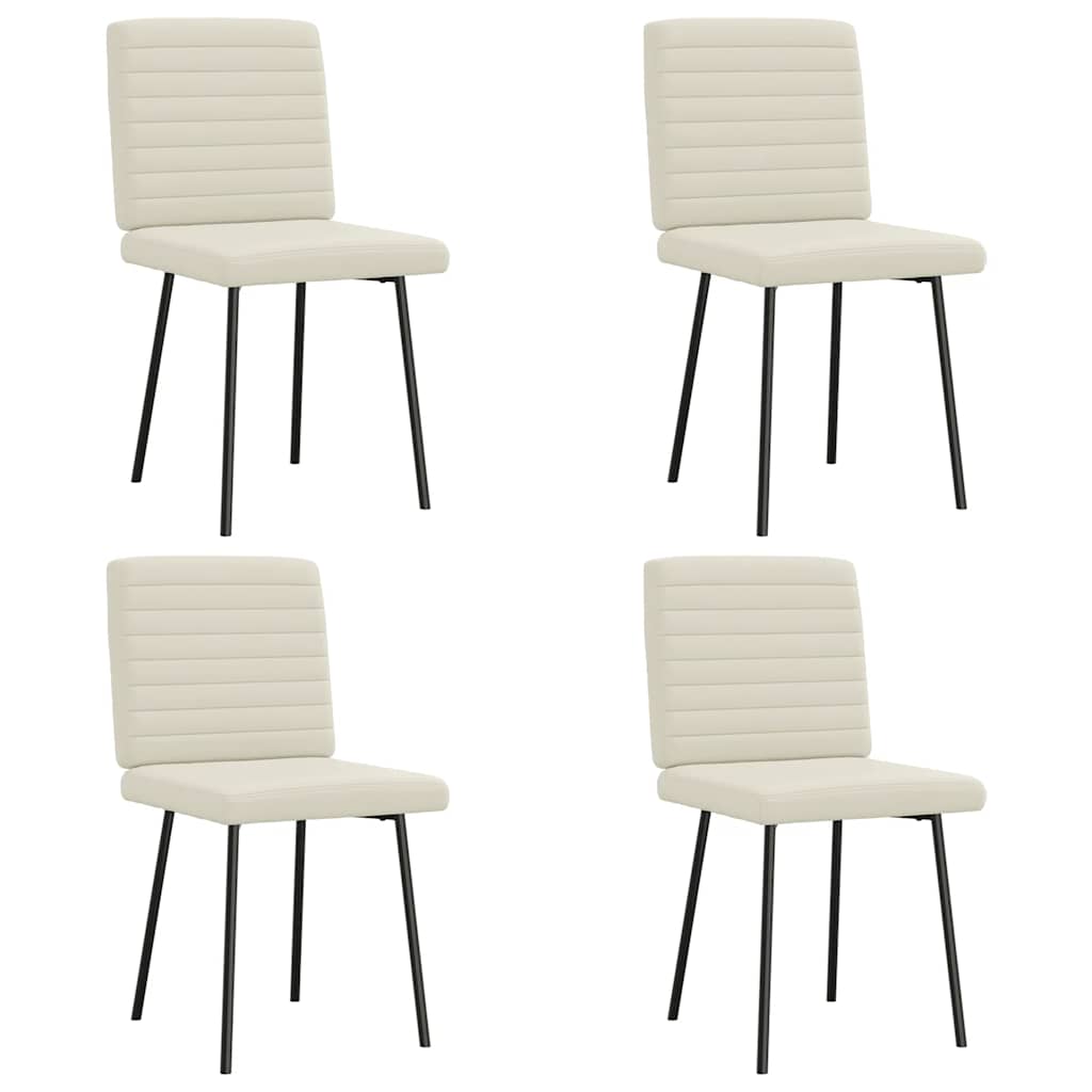 Cadeiras de jantar 4 pcs veludo cor creme