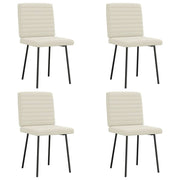 Cadeiras de jantar 4 pcs veludo cor creme
