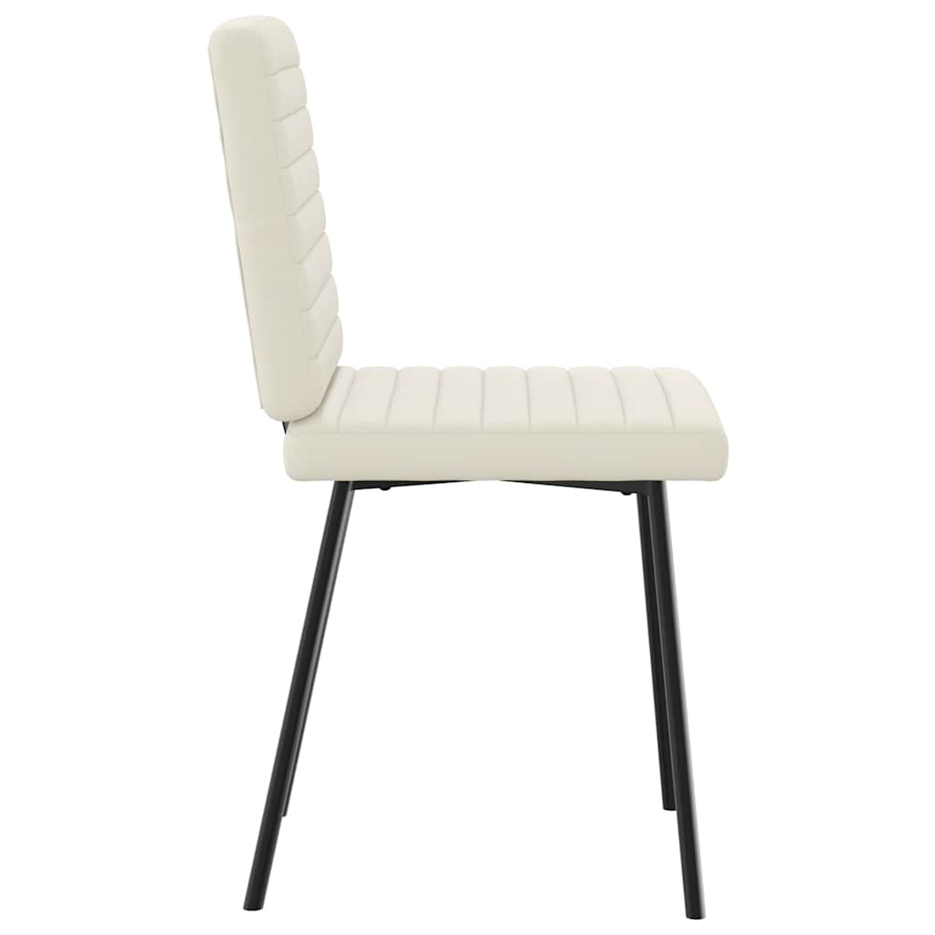 Cadeiras de jantar 4 pcs veludo cor creme