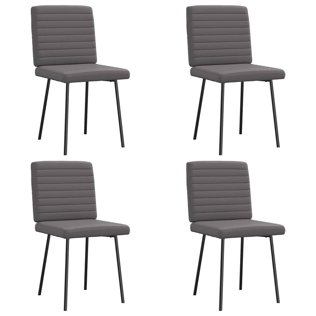 Cadeiras de jantar 4 pcs couro artificial cinzento