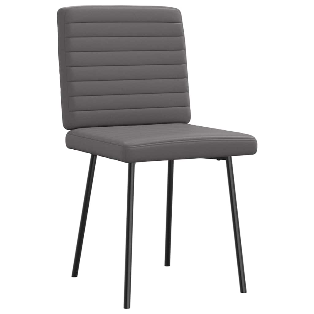 Cadeiras de jantar 4 pcs couro artificial cinzento