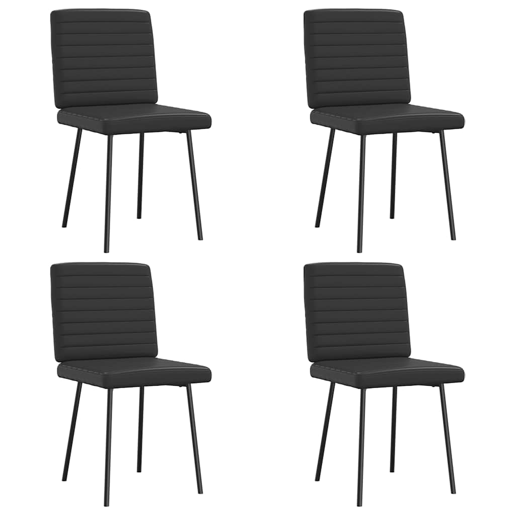 Cadeiras de jantar 4 pcs couro artificial preto