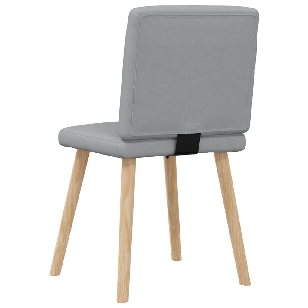 Cadeiras de jantar 4 pcs tecido cinzento-claro
