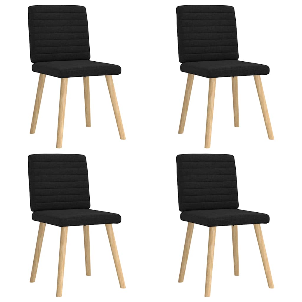 Cadeiras de jantar 4 pcs tecido preto