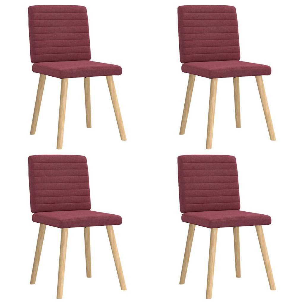 Cadeiras de jantar 4 pcs tecido vermelho tinto
