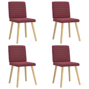 Cadeiras de jantar 4 pcs tecido vermelho tinto
