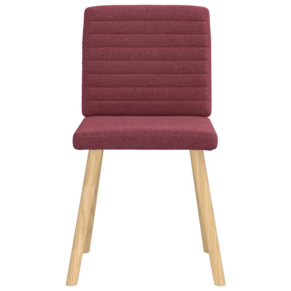 Cadeiras de jantar 4 pcs tecido vermelho tinto