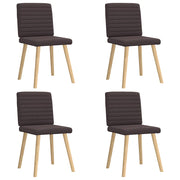 Cadeiras de jantar 4 pcs tecido castanho-escuro