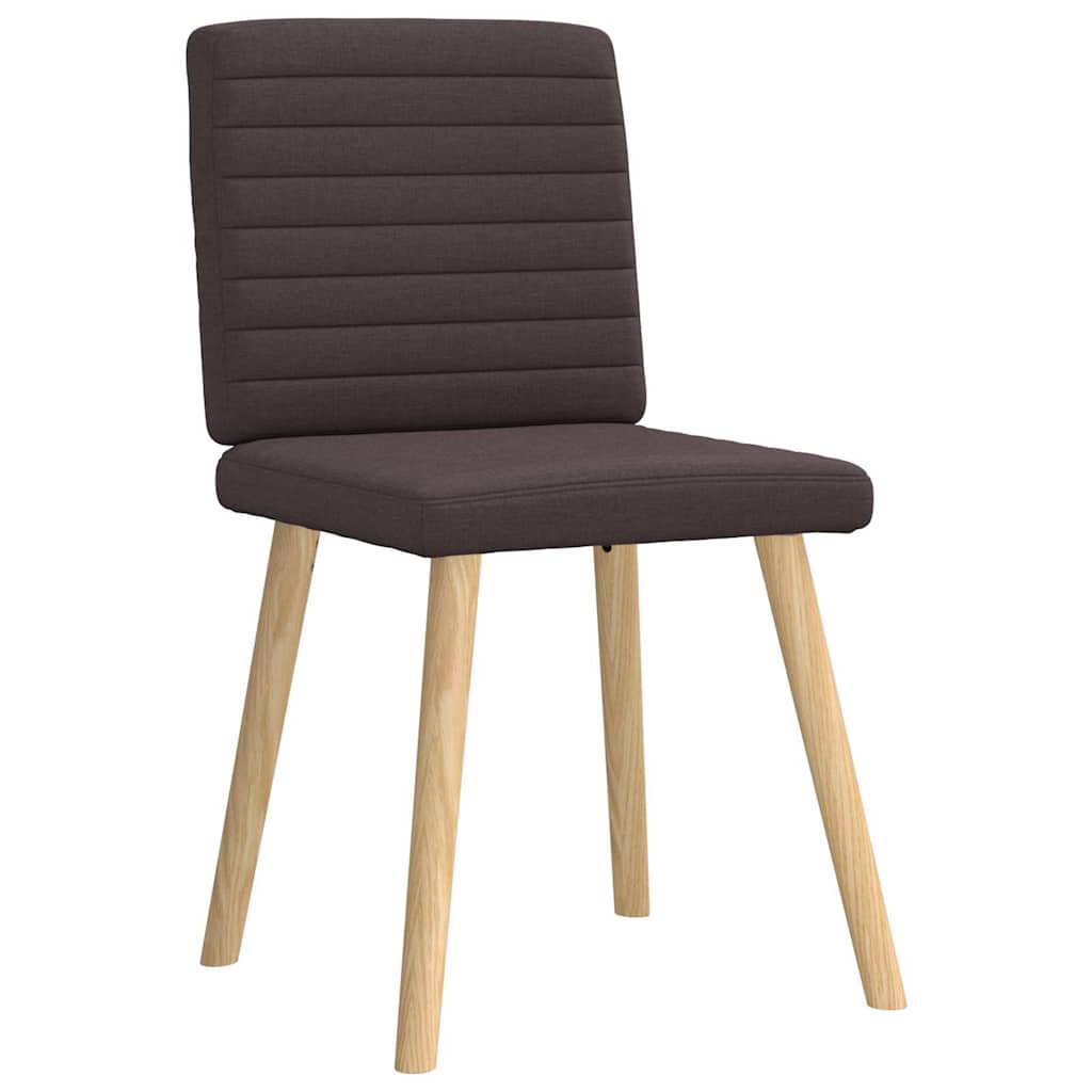 Cadeiras de jantar 4 pcs tecido castanho-escuro