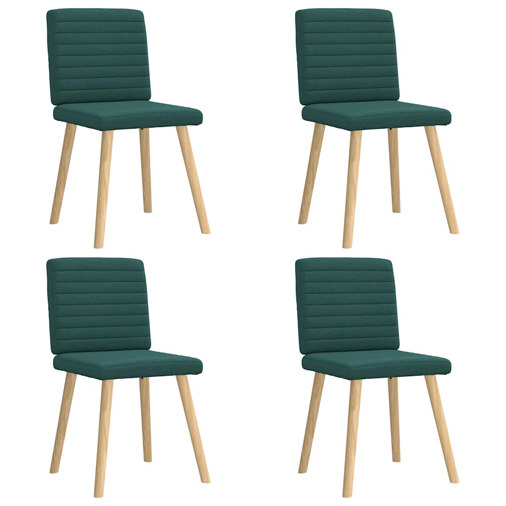 Cadeiras de jantar 4 pcs tecido verde escuro