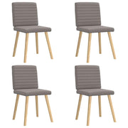 Cadeiras de jantar 4 pcs tecido cinzento-acastanhado