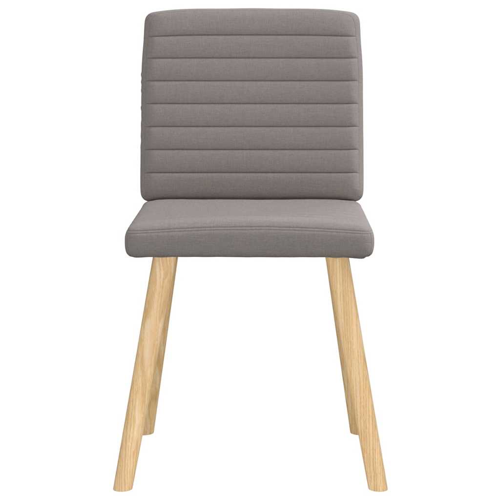 Cadeiras de jantar 4 pcs tecido cinzento-acastanhado