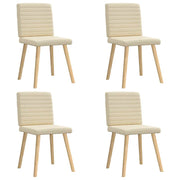 Cadeiras de jantar 4 pcs tecido cor creme