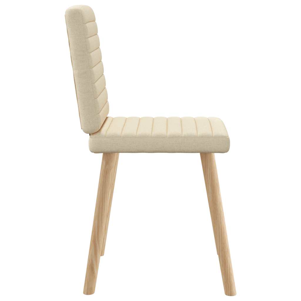 Cadeiras de jantar 4 pcs tecido cor creme