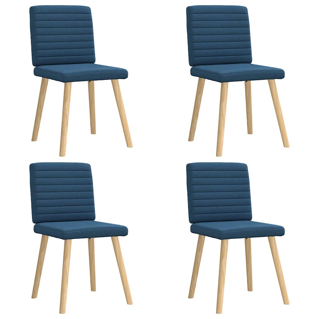 Cadeiras de jantar 4 pcs tecido azul