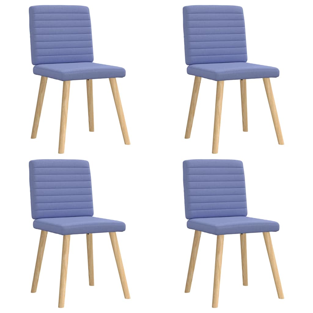 Cadeiras de jantar 4 pcs Jeans Tecido Azul