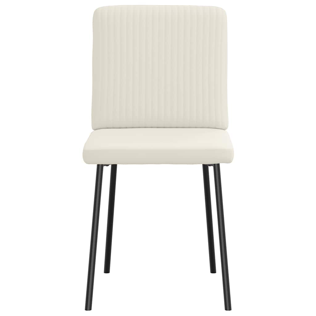 Cadeiras de jantar 4 pcs veludo cor creme