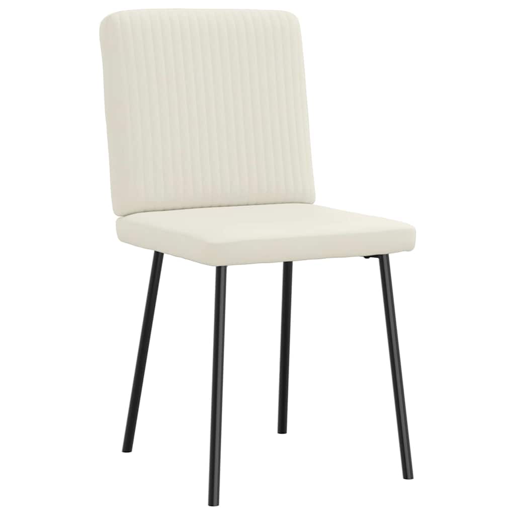 Cadeiras de jantar 4 pcs veludo cor creme