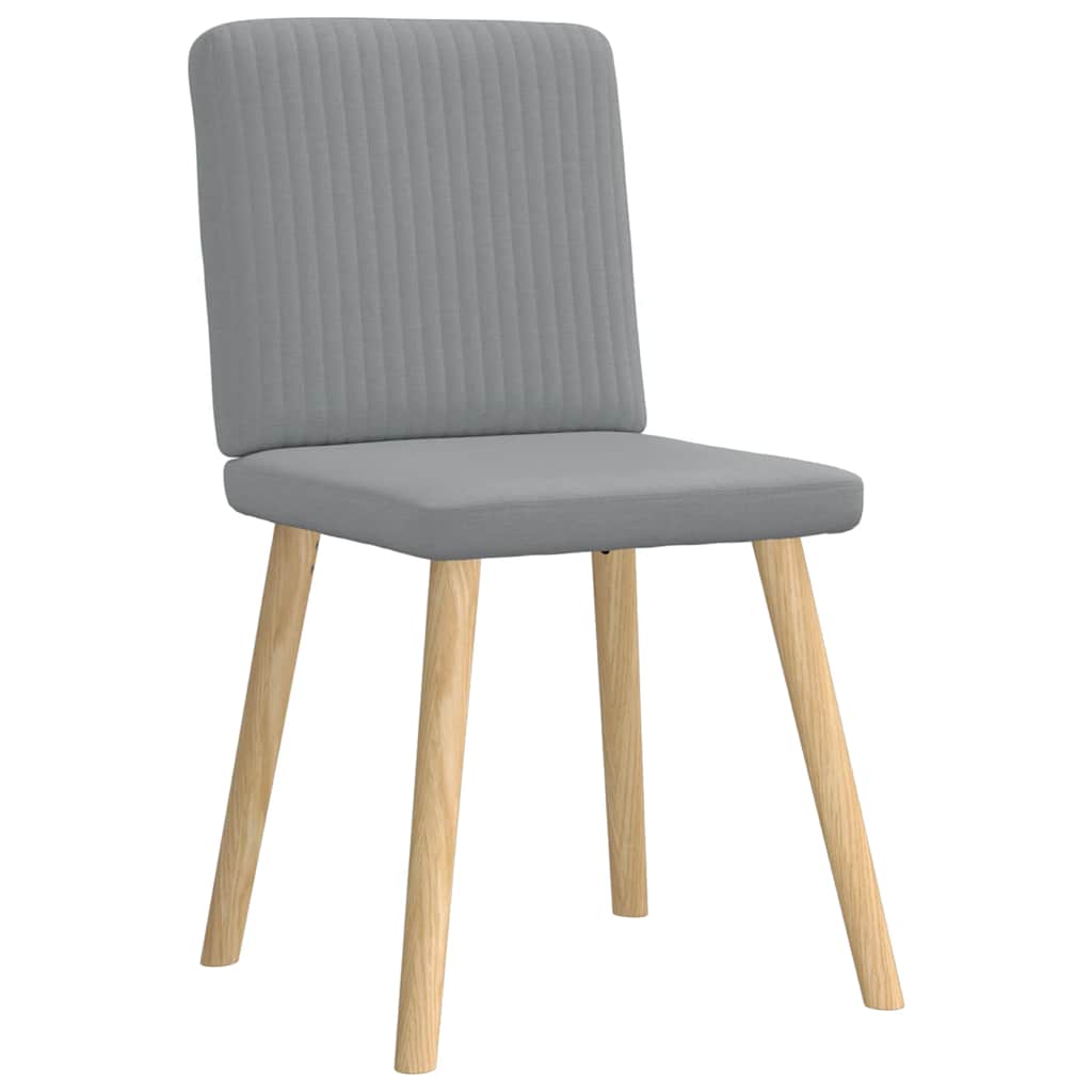 Cadeiras de jantar 4 pcs tecido cinzento-claro